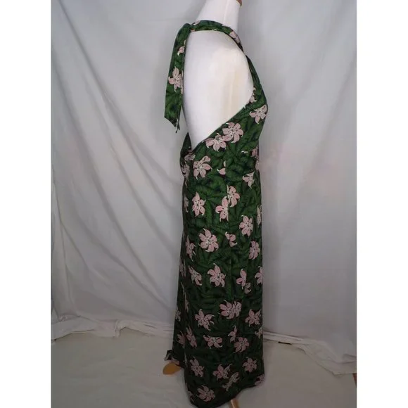 TOPSHOP Hibiscus Floral Halter Midi Dress Green 10 NEW - Picture 9 of 11